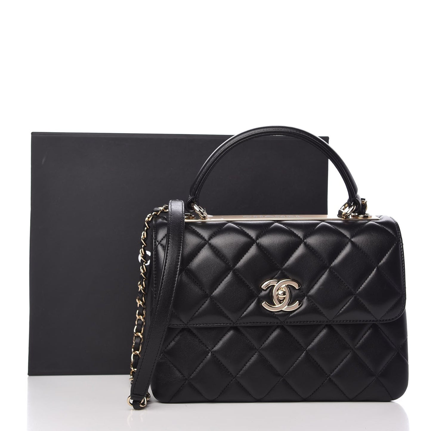 CHANEL QUILTED LAMBSKIN MEDIUM TRENDY CC HANDLE FLAP BAG