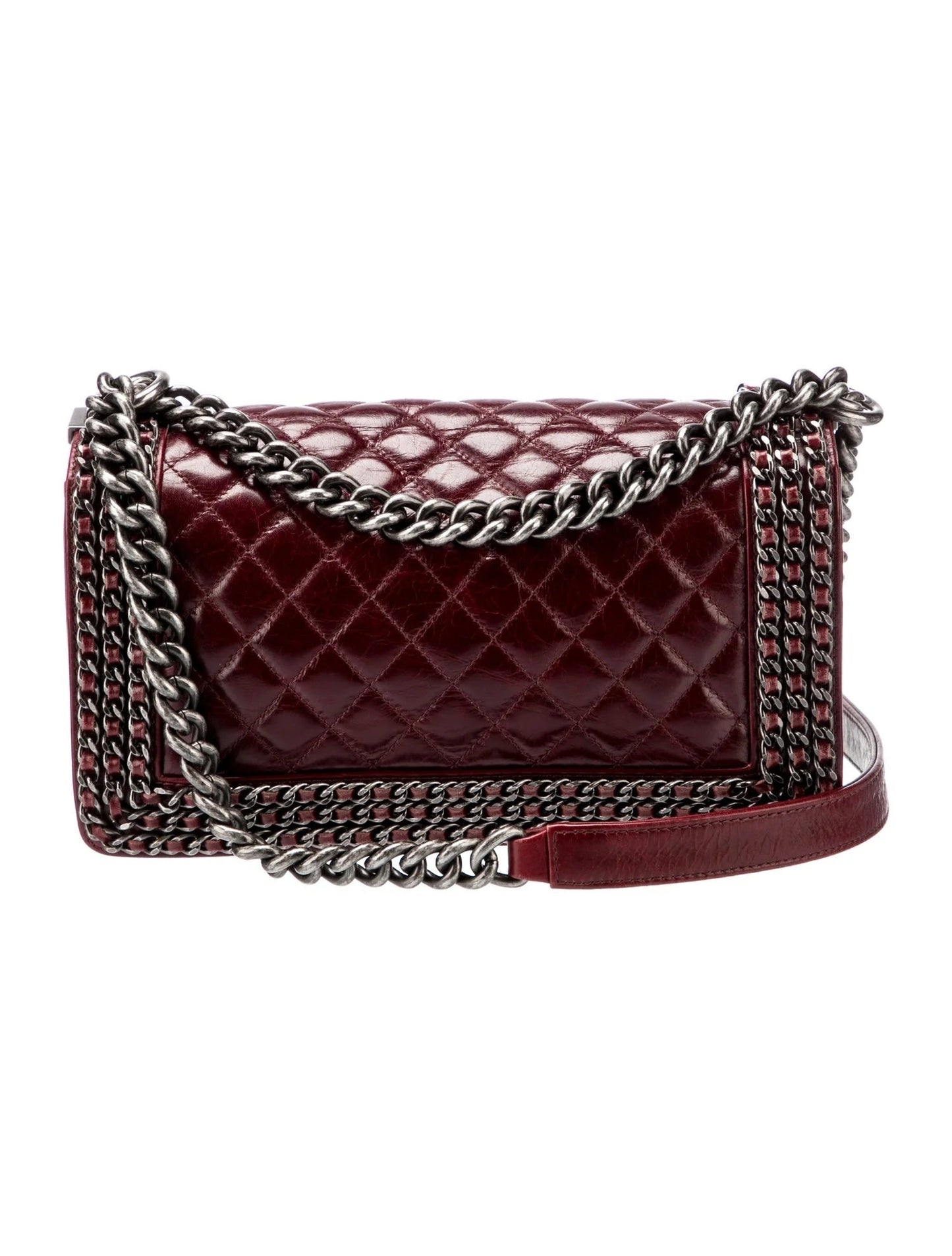 CHANEL QUILTED CALFSKIN LEATHER CHAIN AROUND MAXI BOY BAG