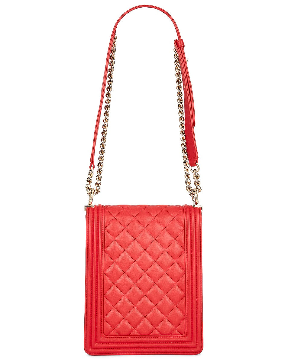 CHANEL CALFSKIN QUILTED NORTH SOUTH BOY FLAP BAG