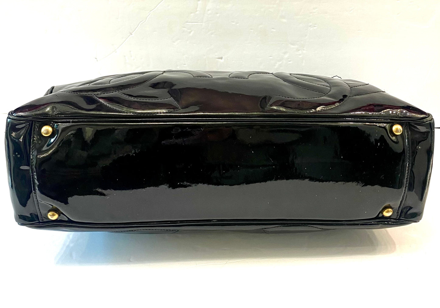 CHANEL PATENT LEATHER TRIPLE CC TOTE BAG