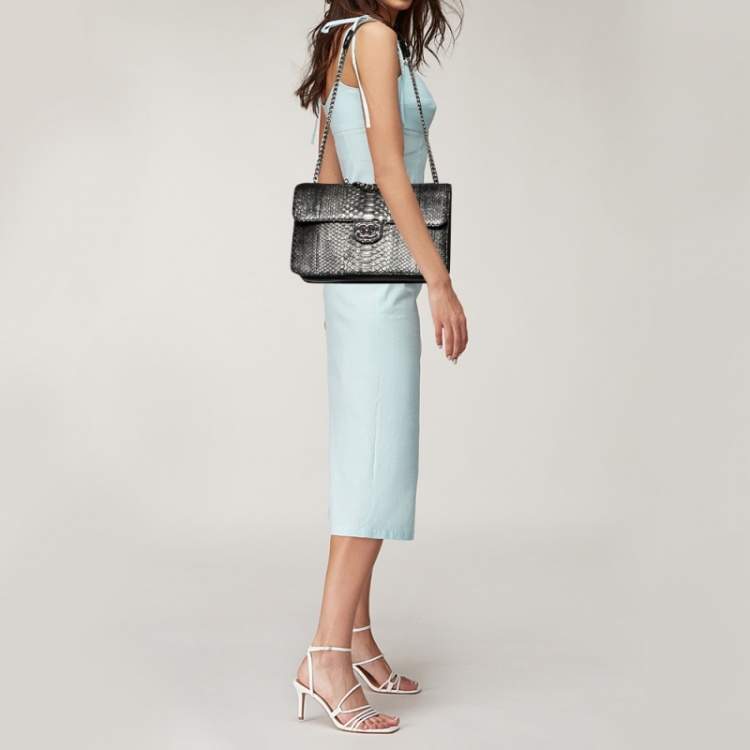 CHANEL CC PYTHON LARGE PERFECT EDGE SLAP SHOULDER BAG