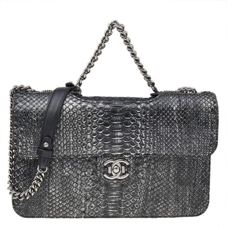 CHANEL CC PYTHON LARGE PERFECT EDGE SLAP SHOULDER BAG