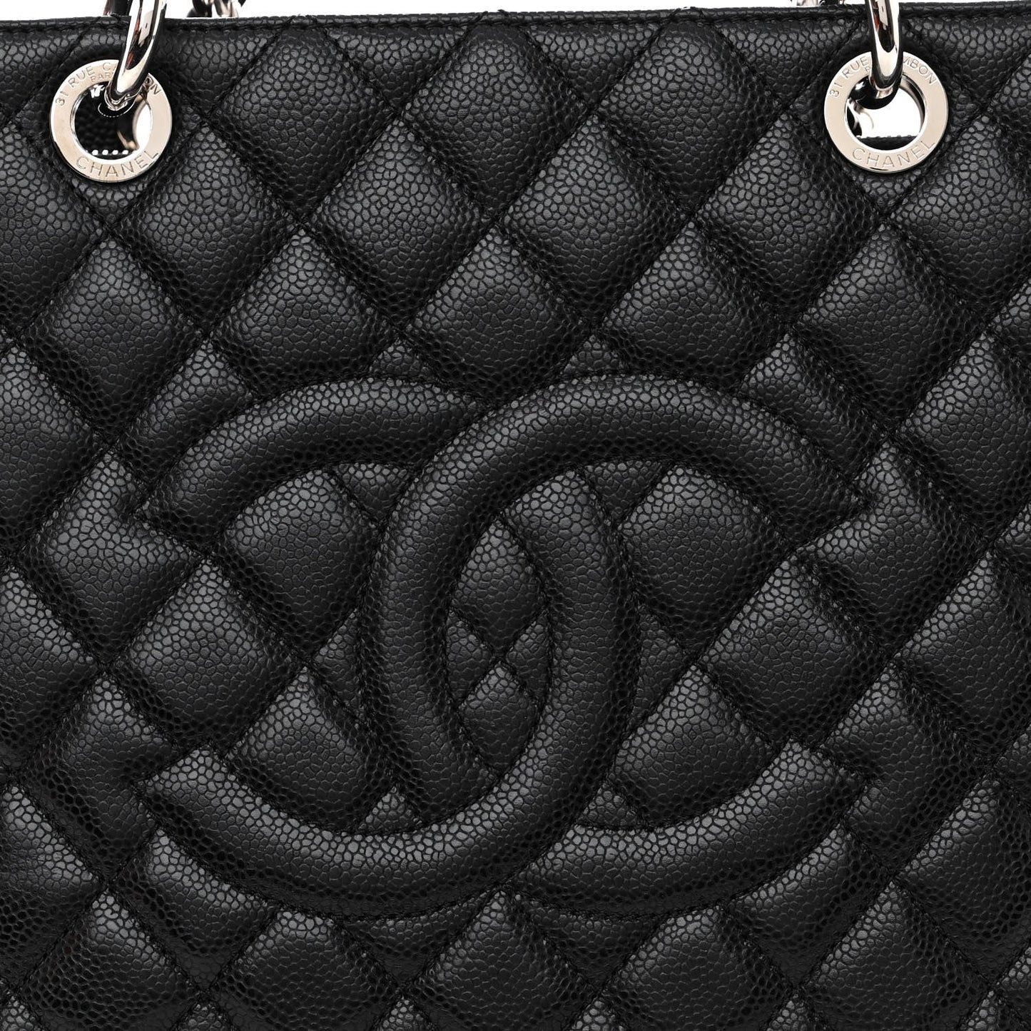CHANEL QUILTED CAVIAR GRAND SHOPPING TOTE BAG GST