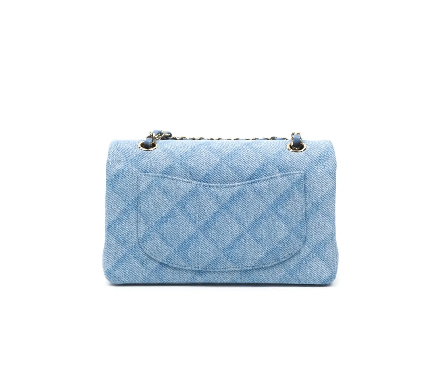 CHANEL QUILTED DENIM MEDIUM CLASSIC DOUBLE FLAP BAG