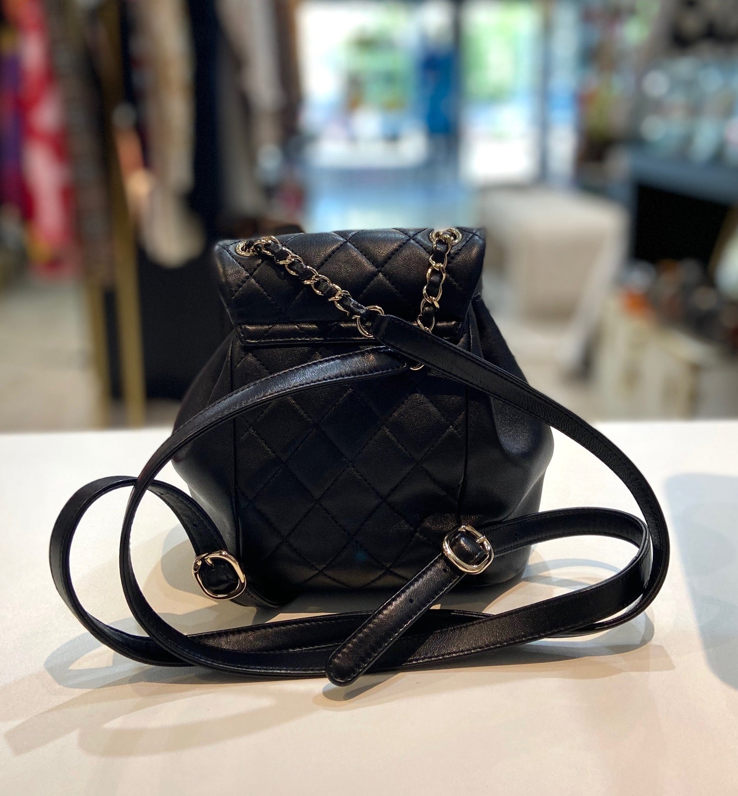 CHANEL CC QUILTED LAMBSKIN MINI DUMA BACKPACK