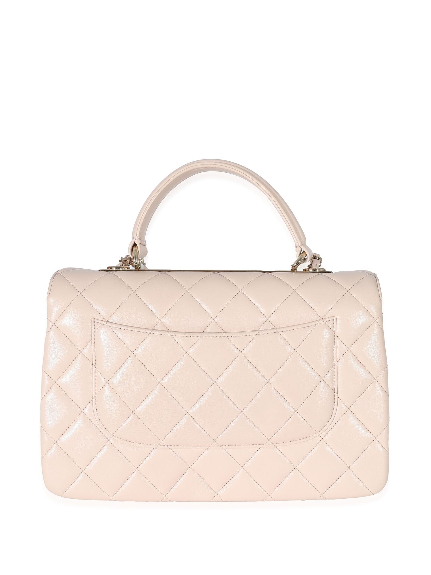 CHANEL QUILTED LAMBSKIN SMALL TRENDY CC HANDLE FLAP BAG PALE PINK
