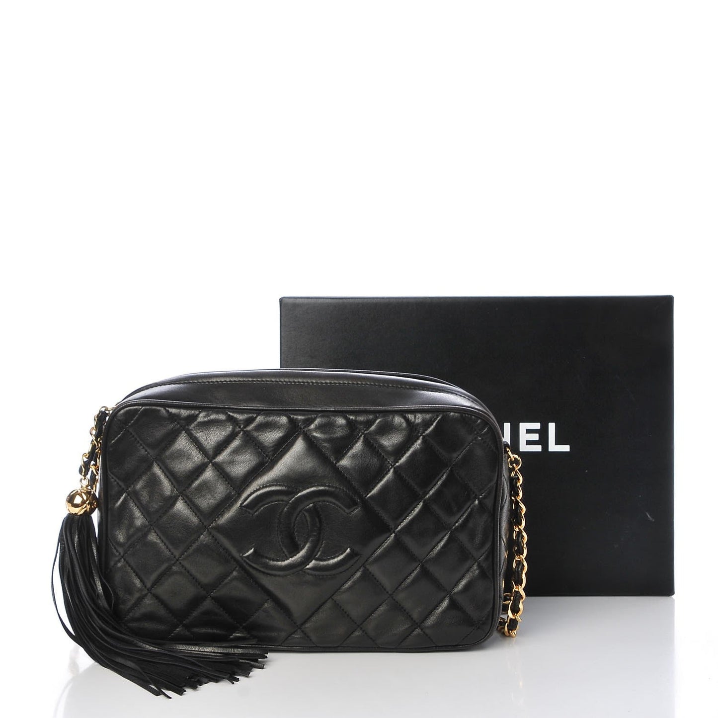 CHANEL TIMELESS QUILTED LAMBSKIN SMALL TASSEL CAMERA BAG
