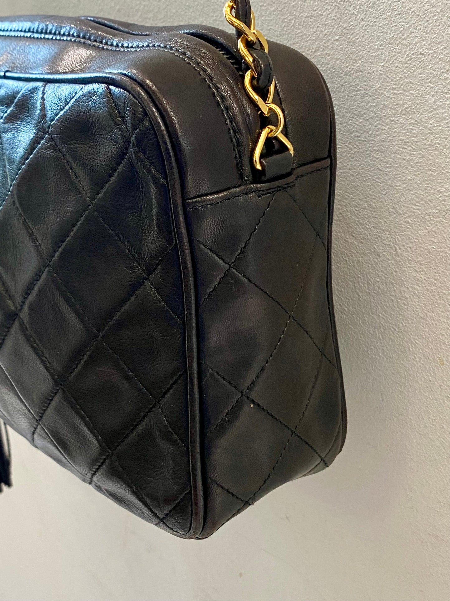 CHANEL TIMELESS QUILTED LAMBSKIN SMALL TASSEL CAMERA BAG