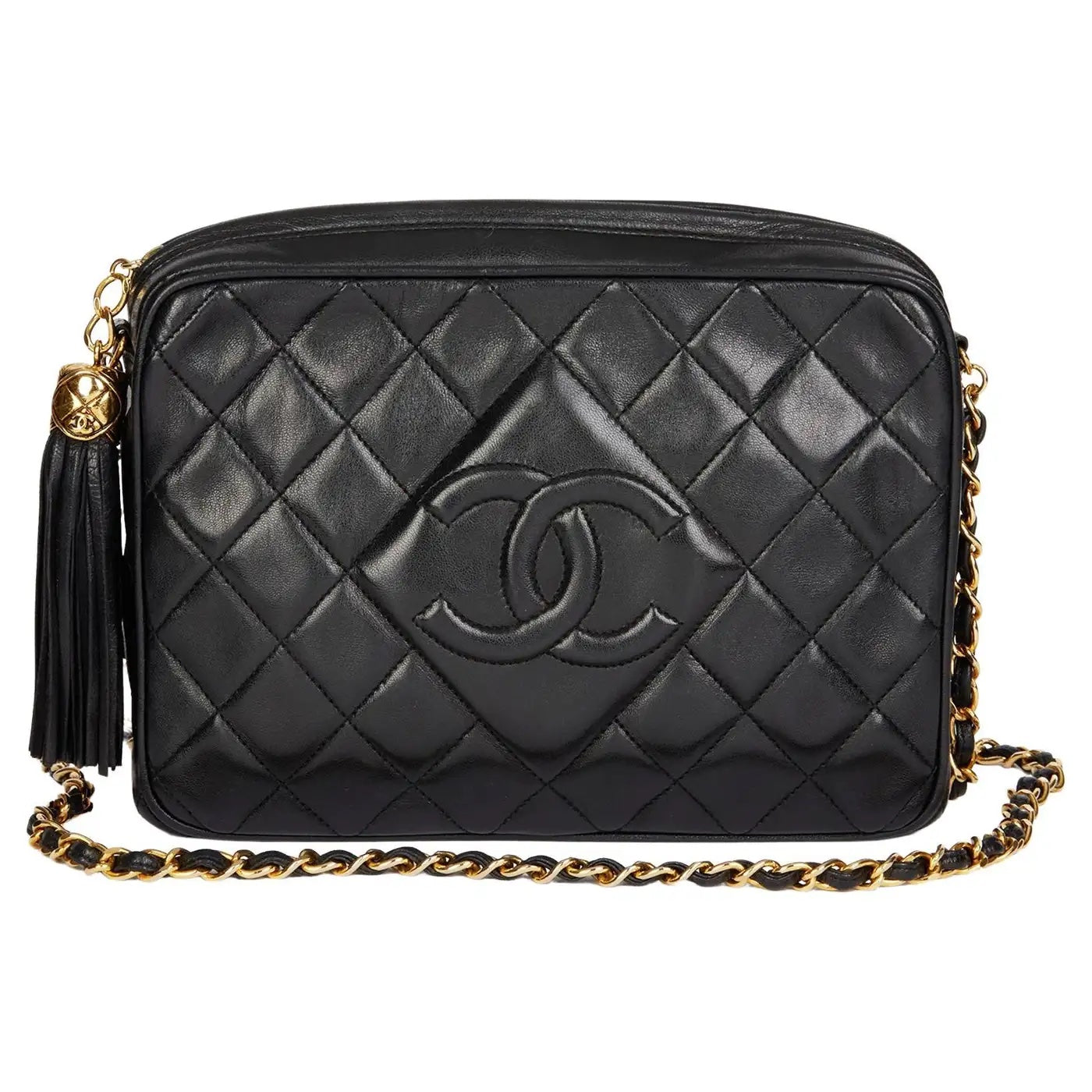 CHANEL TIMELESS QUILTED LAMBSKIN SMALL TASSEL CAMERA BAG