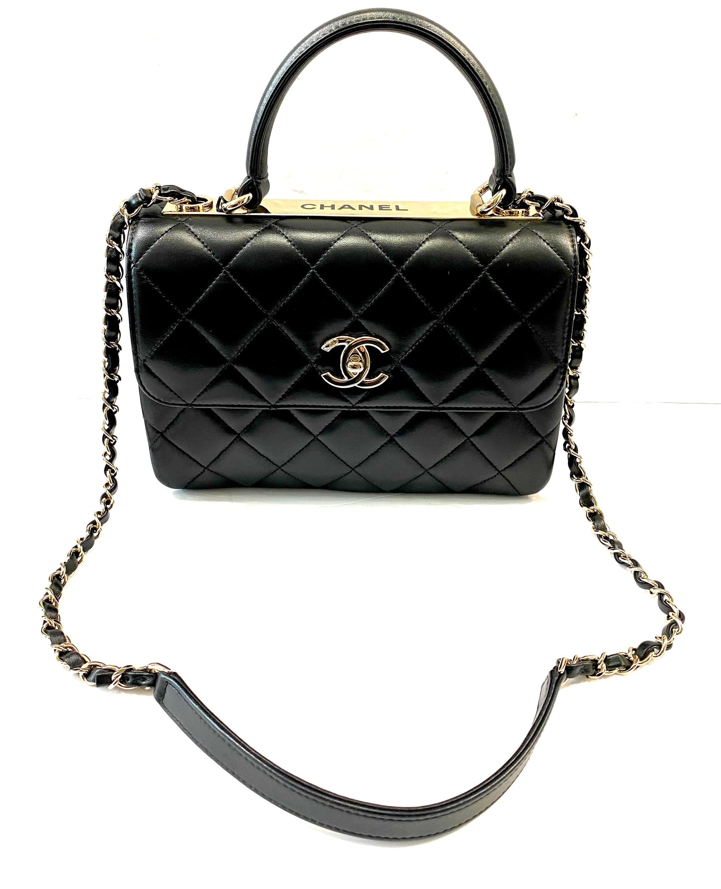 CHANEL QUILTED LAMBSKIN MEDIUM TRENDY CC HANDLE FLAP BAG