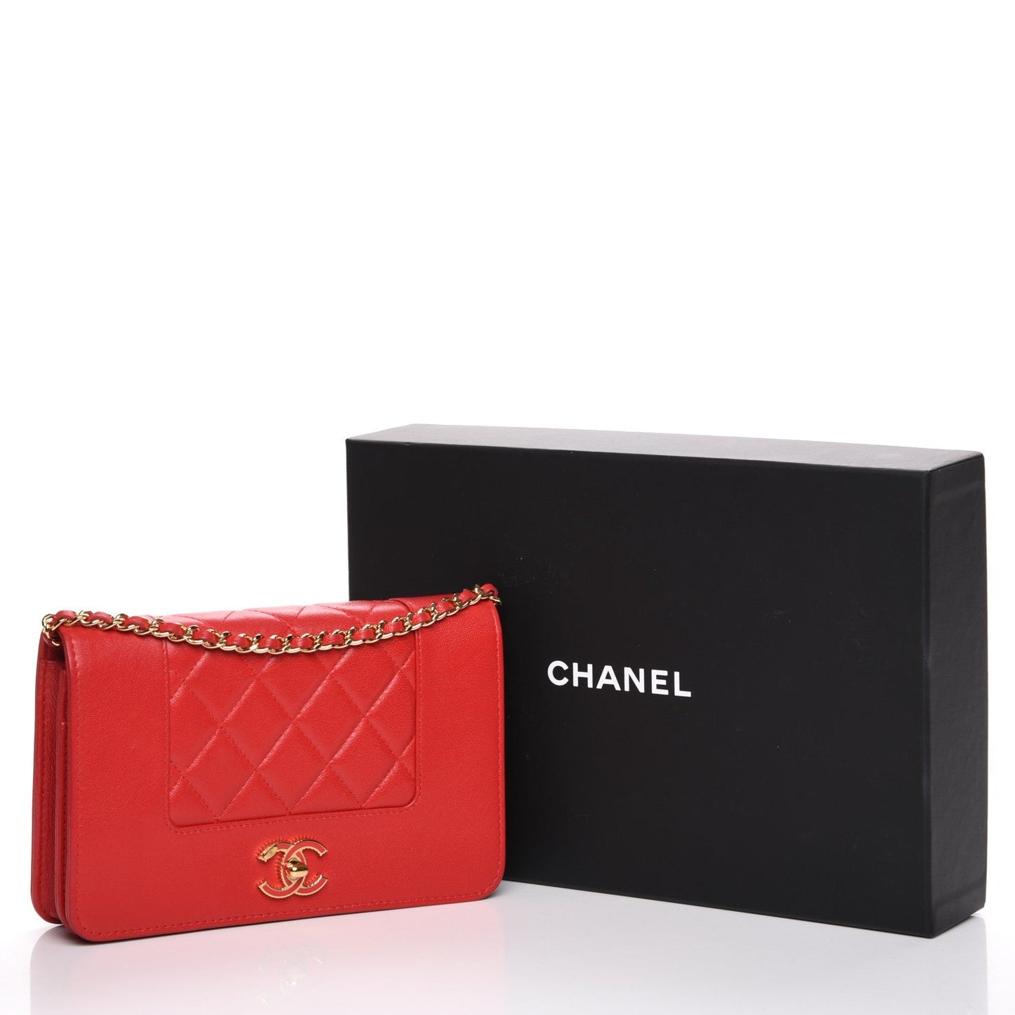 CHANEL SHEEPSKIN QUILTED MADEMOISELLE WALLET ON A CHAIN