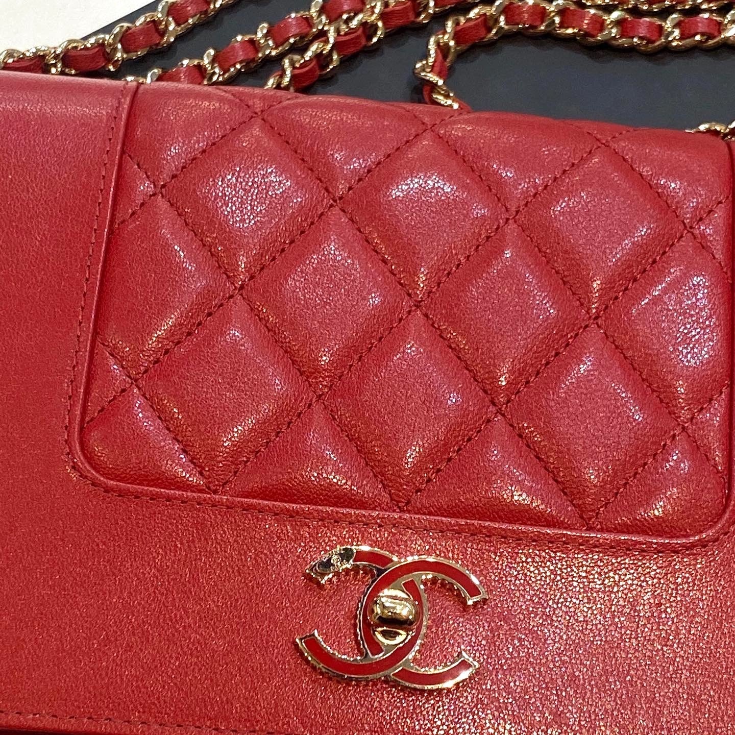 CHANEL SHEEPSKIN QUILTED MADEMOISELLE WALLET ON A CHAIN