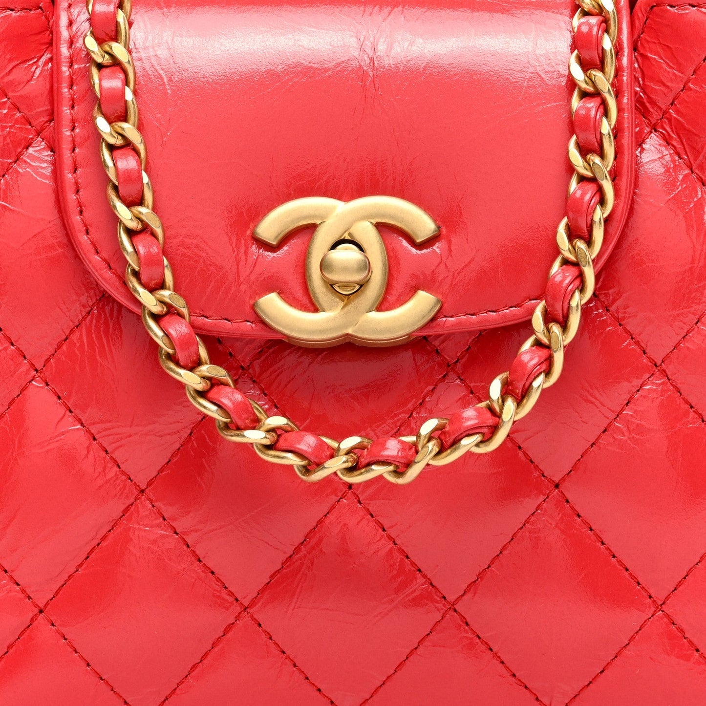 CHANEL SHINY AGED CALFSKIN QUILTED NANO KELLY SHOPPER BAG