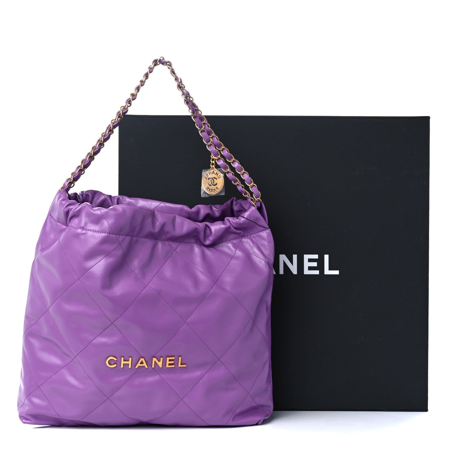 CHANEL SHINY QUILTED CALFSKIN LEATHER CHANEL 22 SHOULDER BAG