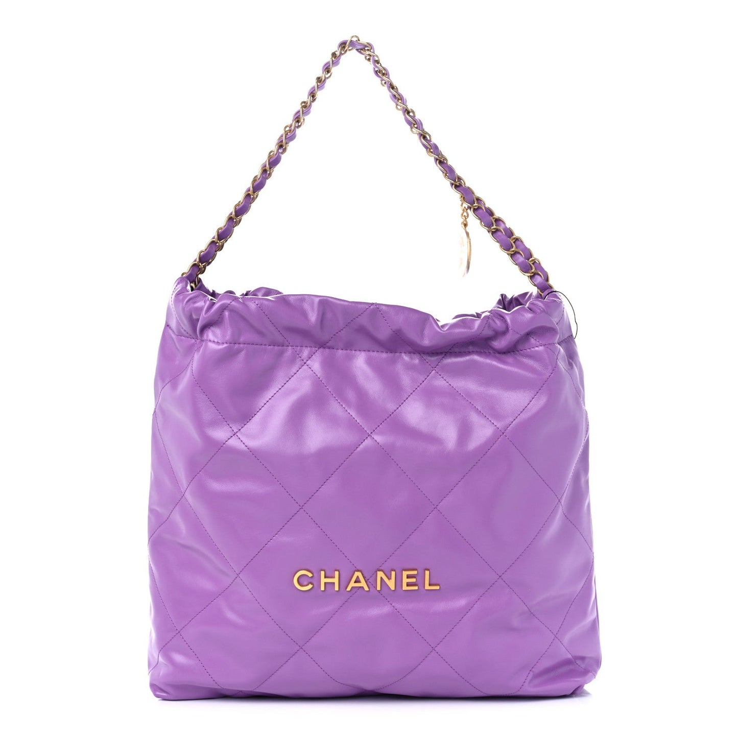 CHANEL SHINY QUILTED CALFSKIN LEATHER CHANEL 22 SHOULDER BAG