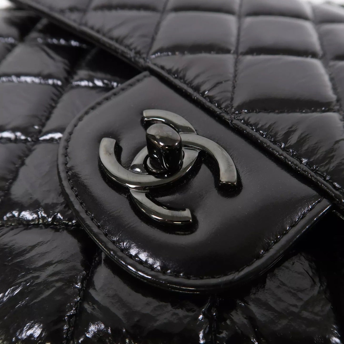 CHANEL SO BLACK QUILTED CRUMPLED CALFSKIN MEDIUM DOUBLE FLAP BAG