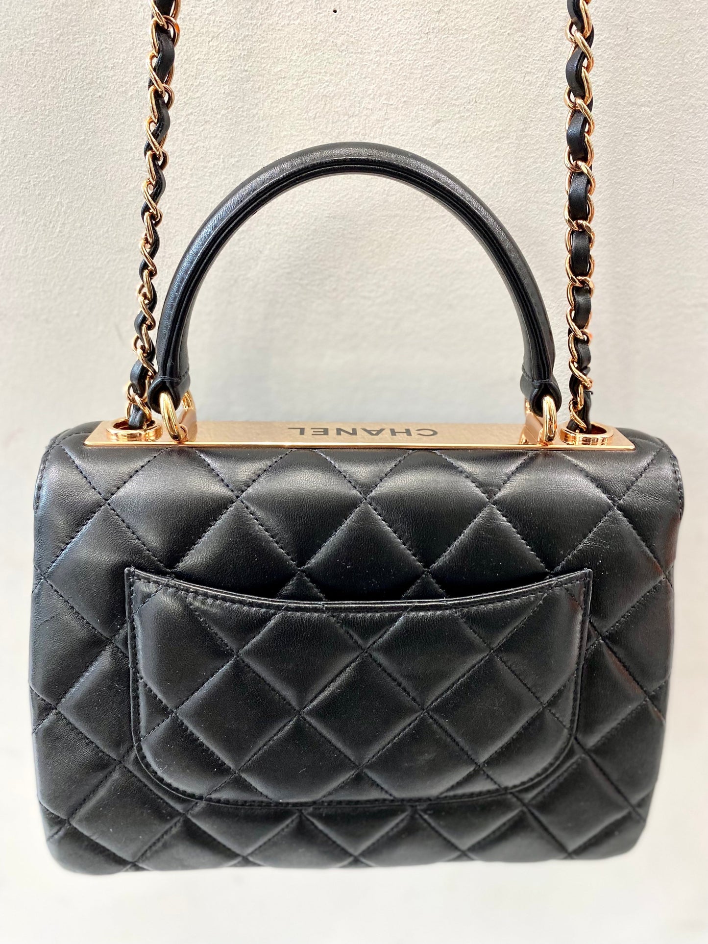 CHANEL QUILTED LAMBSKIN SMALL TRENDY CC TOP HANDLE BAG