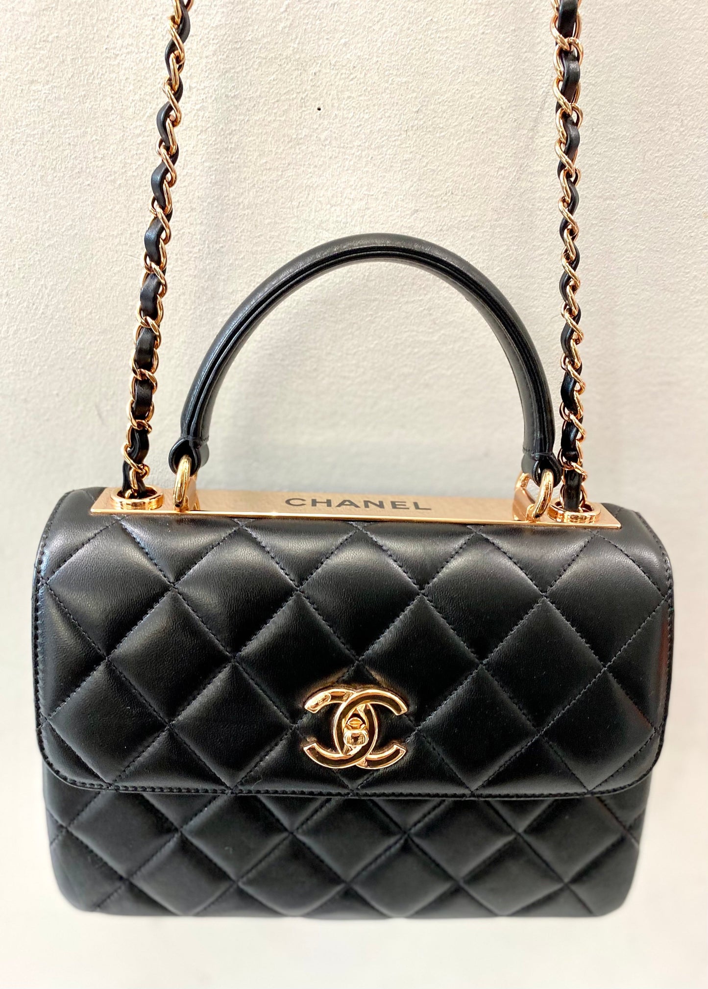 CHANEL QUILTED LAMBSKIN SMALL TRENDY CC TOP HANDLE BAG