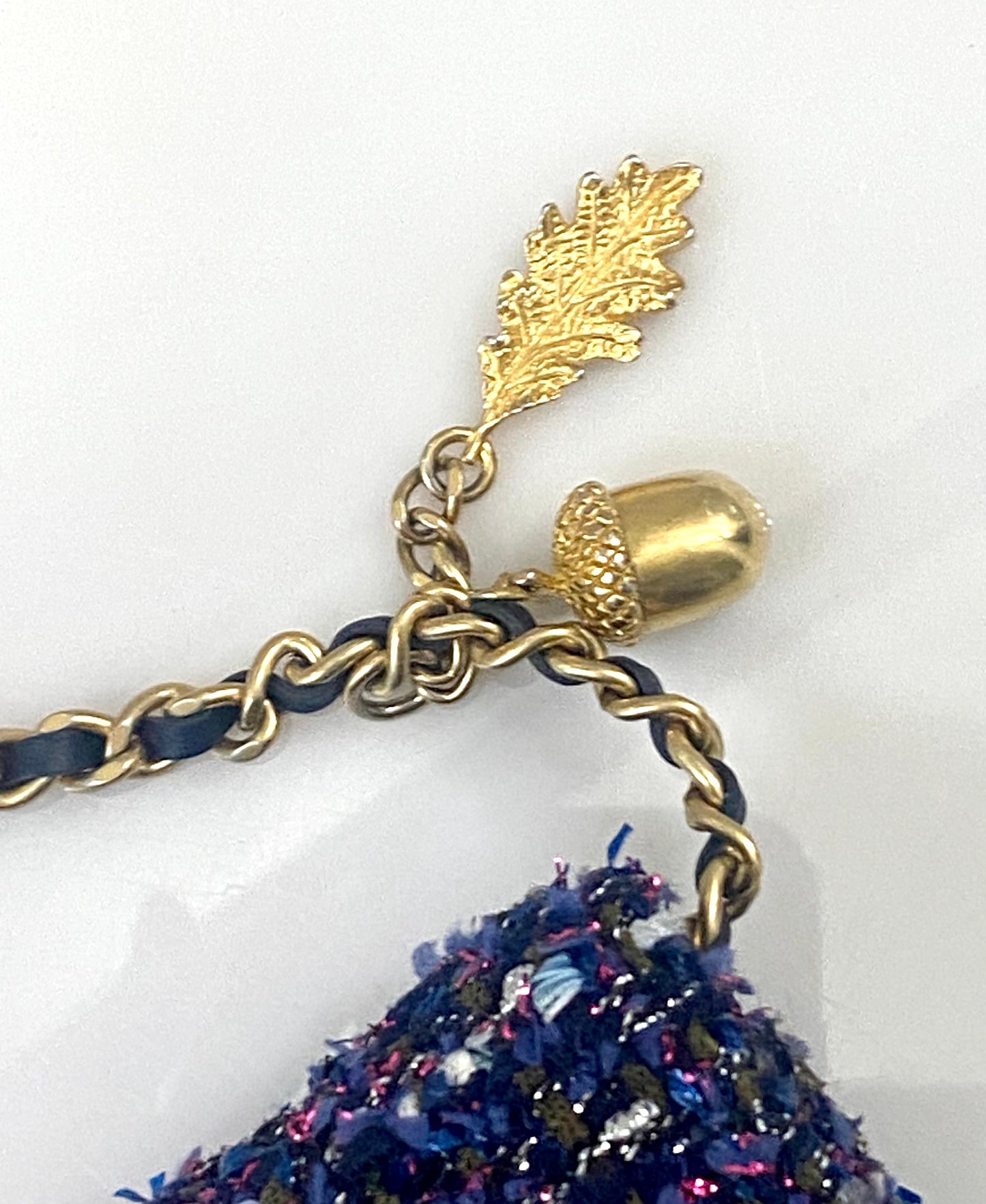 CHANEL TWEED CHARMS WALLET ON CHAIN