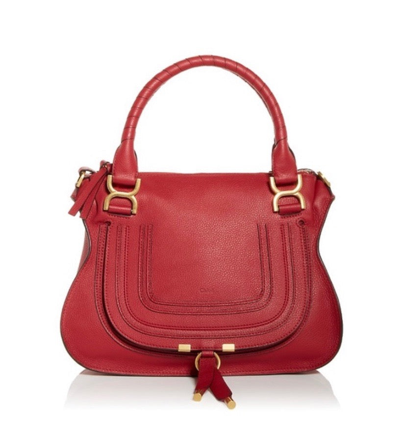 CHLOÉ CALFSKIN LEATHER MEDIUM MARCIE SATCHEL BAG