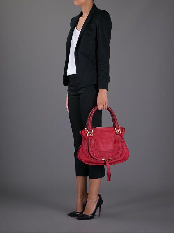 CHLOÉ CALFSKIN LEATHER MEDIUM MARCIE SATCHEL BAG