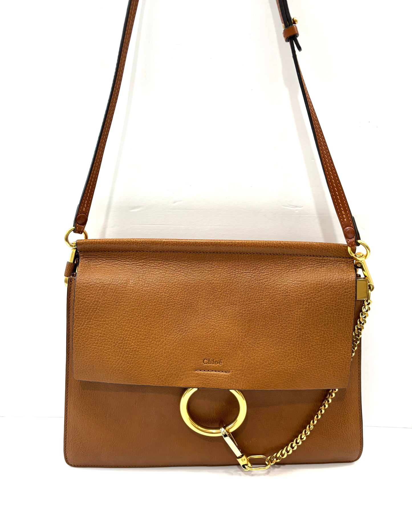 CHLOÉ FAYE MEDIUM FLAP GOATSKIN LEATHER CROSSBODY BAG