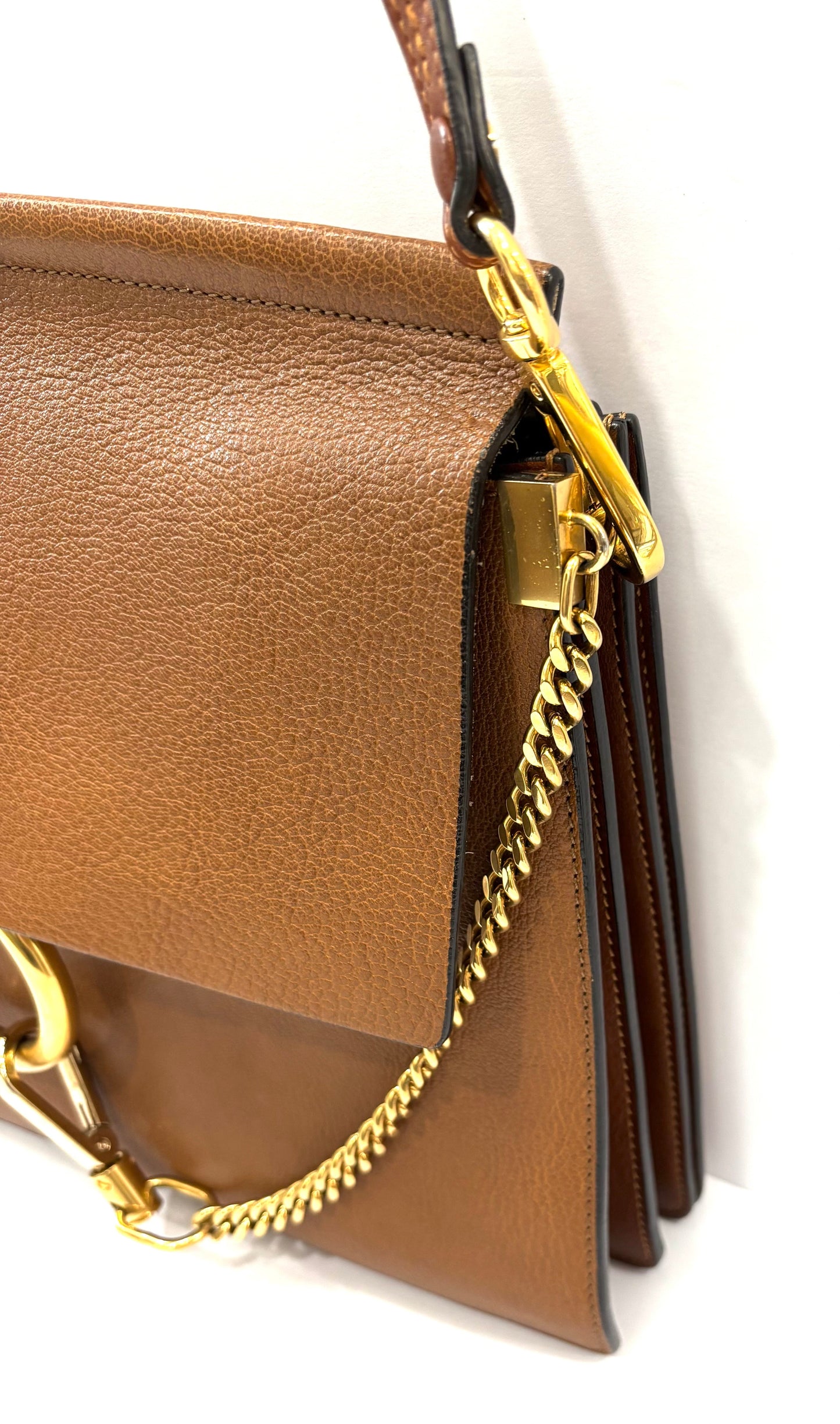 CHLOÉ FAYE MEDIUM FLAP GOATSKIN LEATHER CROSSBODY BAG