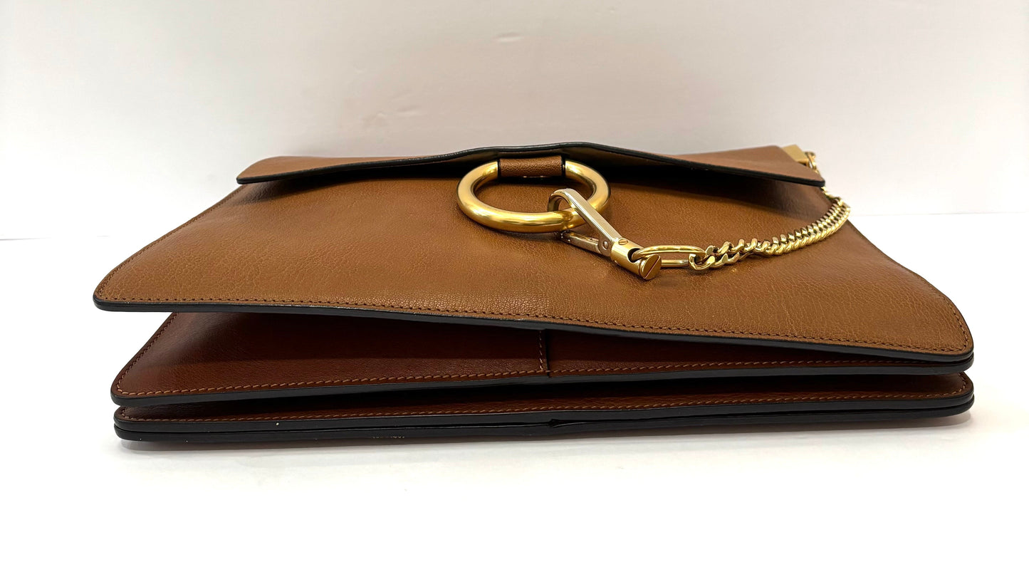 CHLOÉ FAYE MEDIUM FLAP GOATSKIN LEATHER CROSSBODY BAG