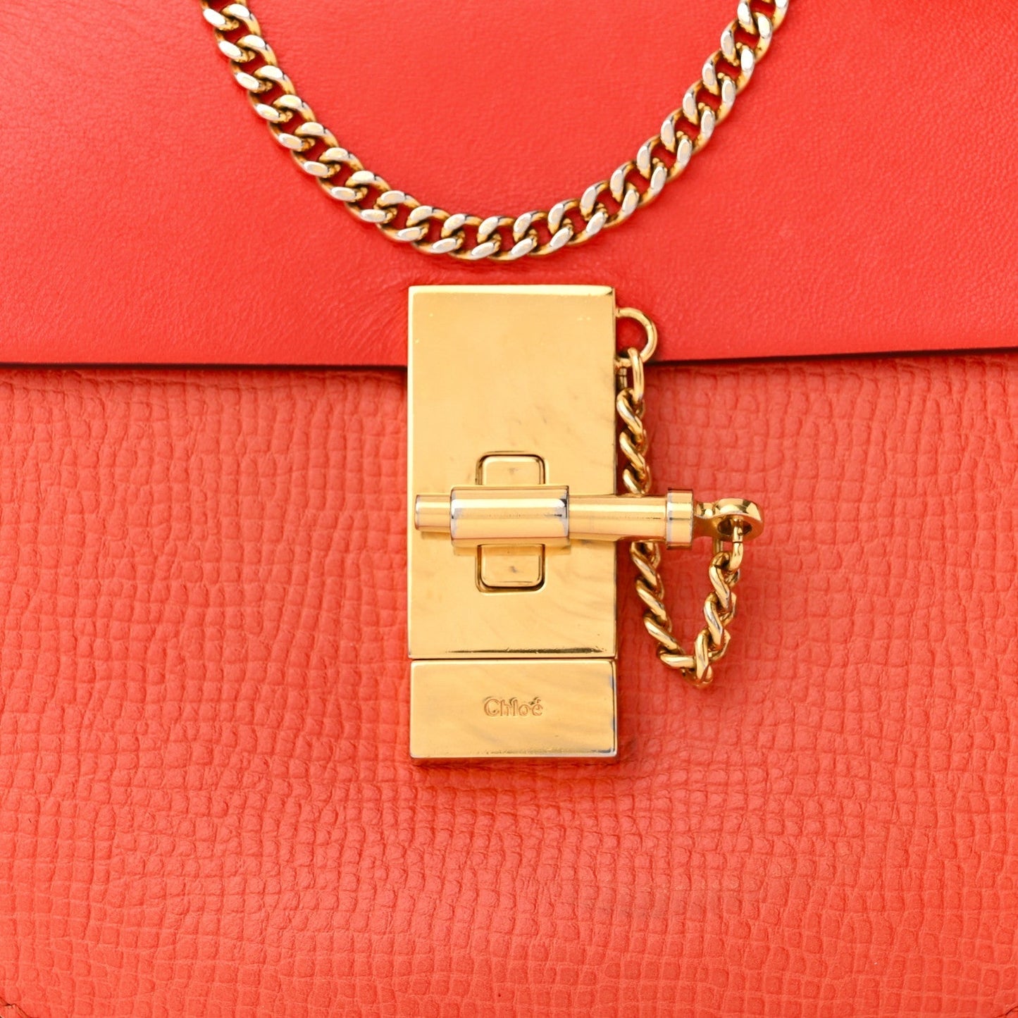 CHLOÉ GRAINED LAMBSKIN LEATHER MINI DREW SHOULDER BAG