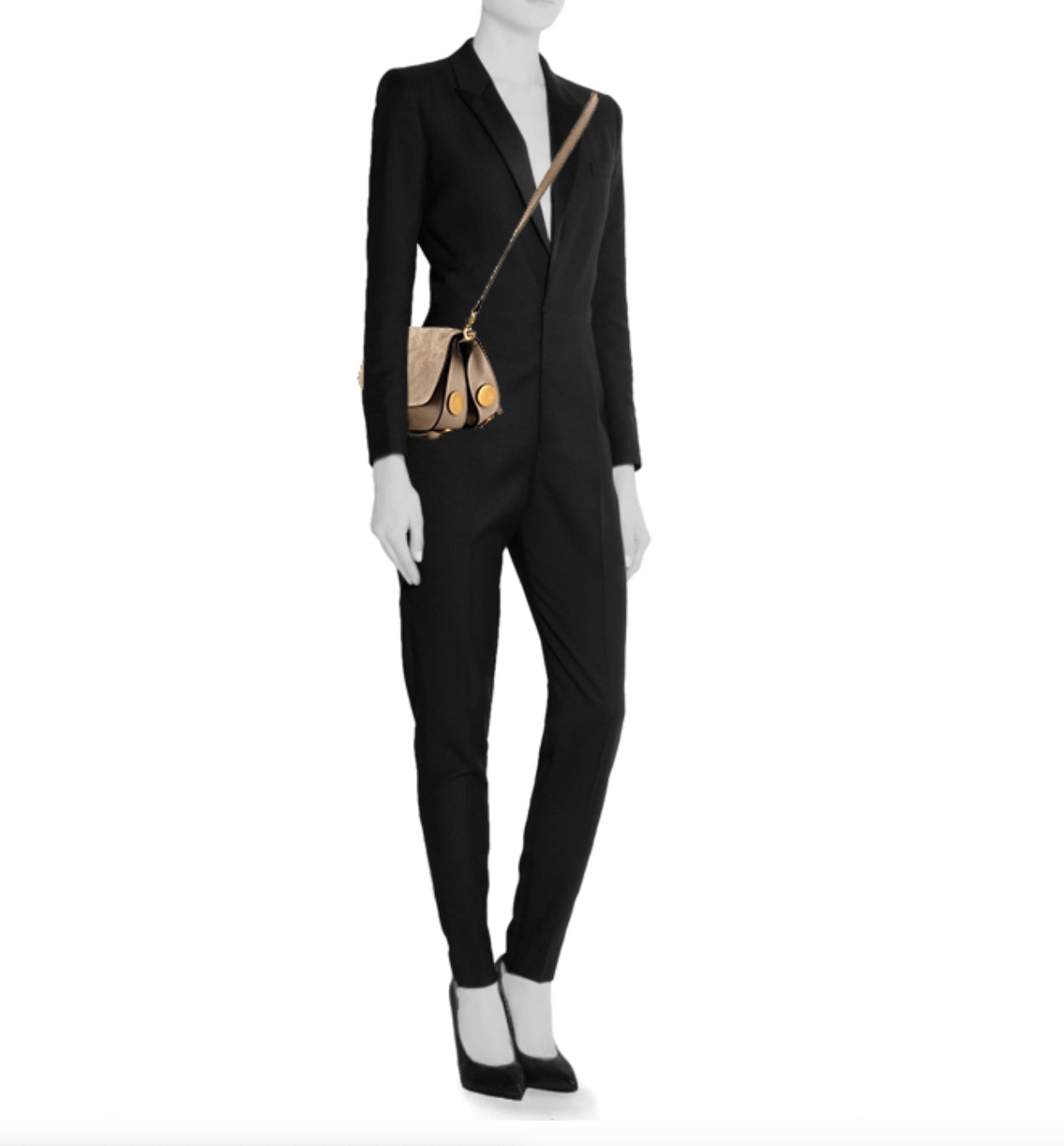 CHLOÉ SUEDE & SMOOTH CALFSKIN LEATHER KURTIS SHOULDER BAG