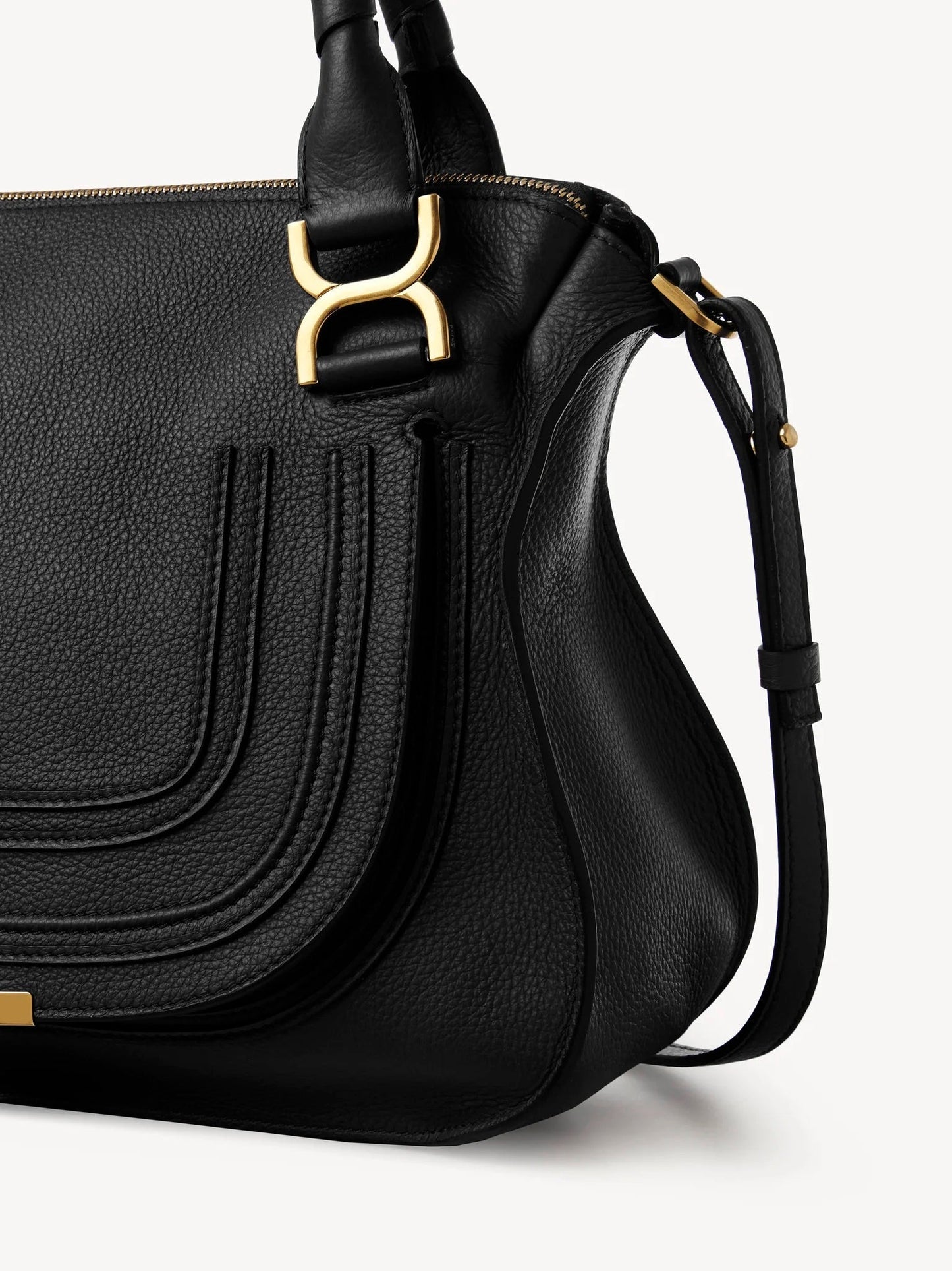 CHLOÉ MEDIUM MARCIE GRAINED CALFSKIN LEATHER BAG