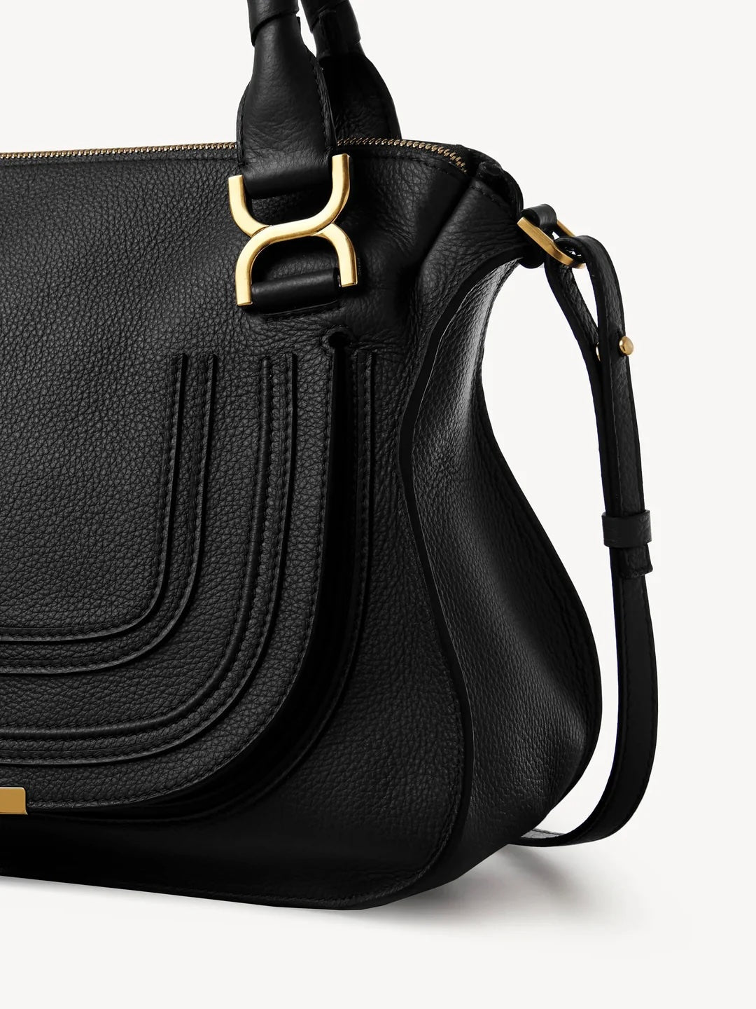 CHLOÉ MEDIUM MARCIE CALFSKIN LEATHER DOUBLE CARRY SATCHEL BAG