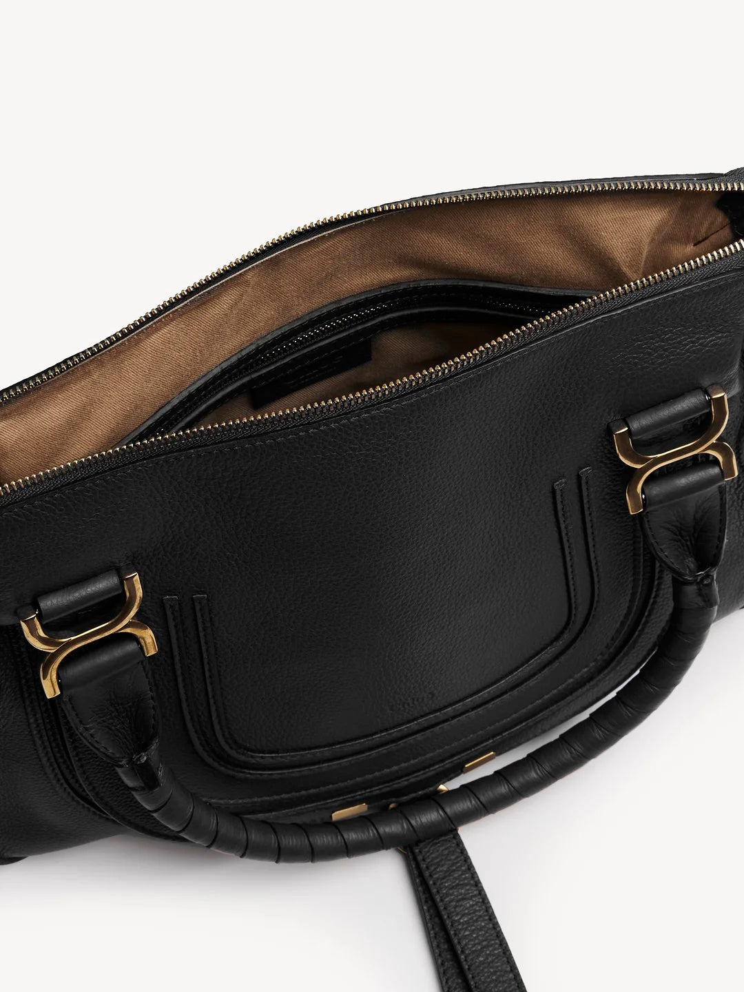 CHLOÉ MEDIUM MARCIE GRAINED CALFSKIN LEATHER BAG