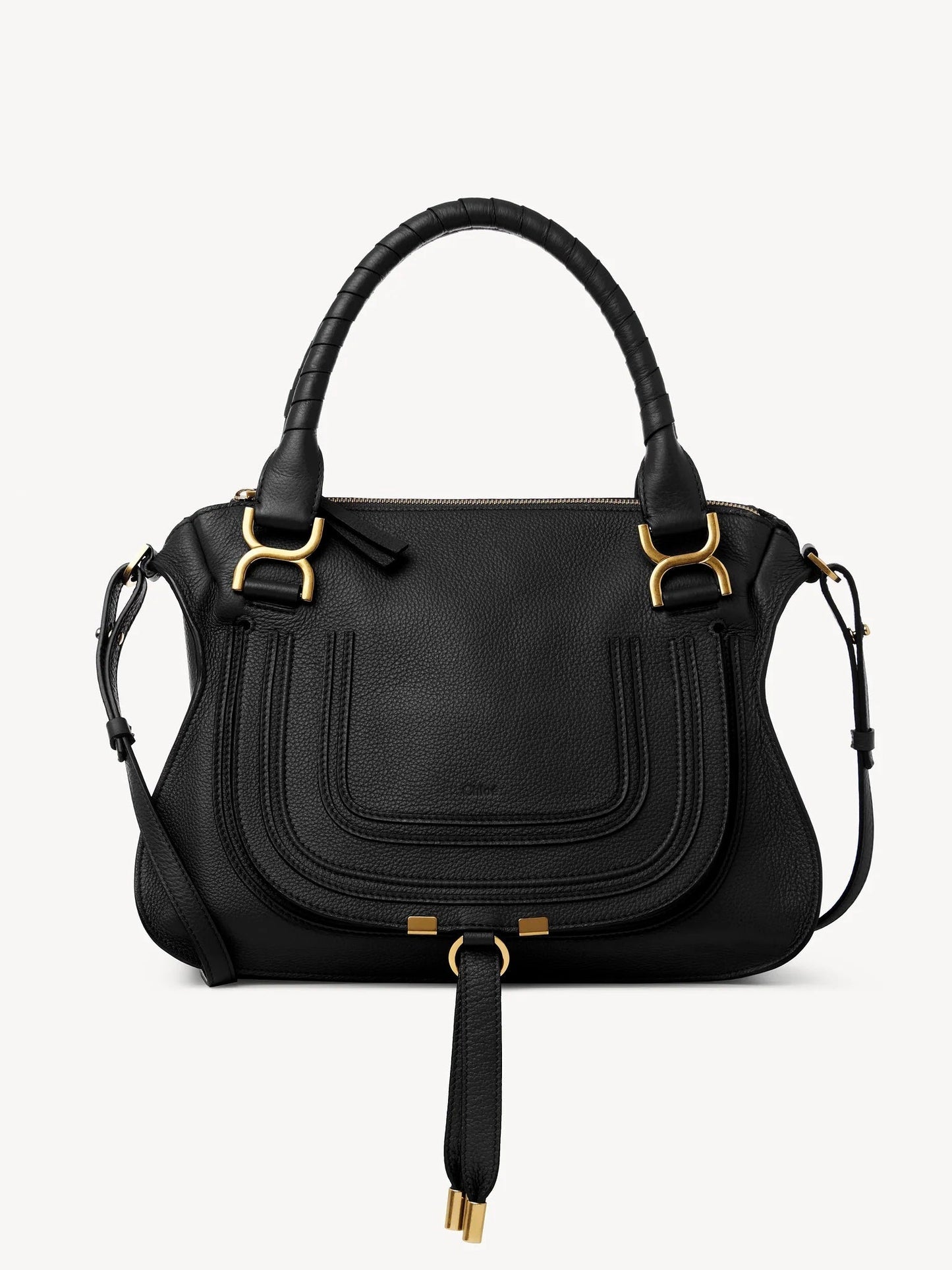 CHLOÉ MEDIUM MARCIE GRAINED CALFSKIN LEATHER BAG