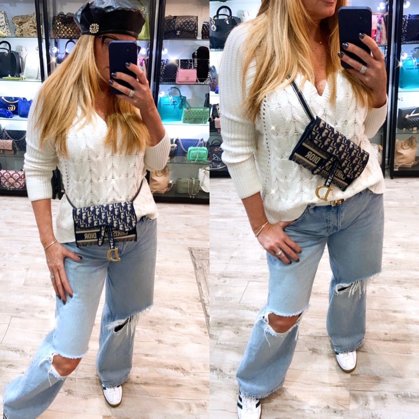 CHRISTIAN DIOR OBLIQUE SADDLE BELT BAG
