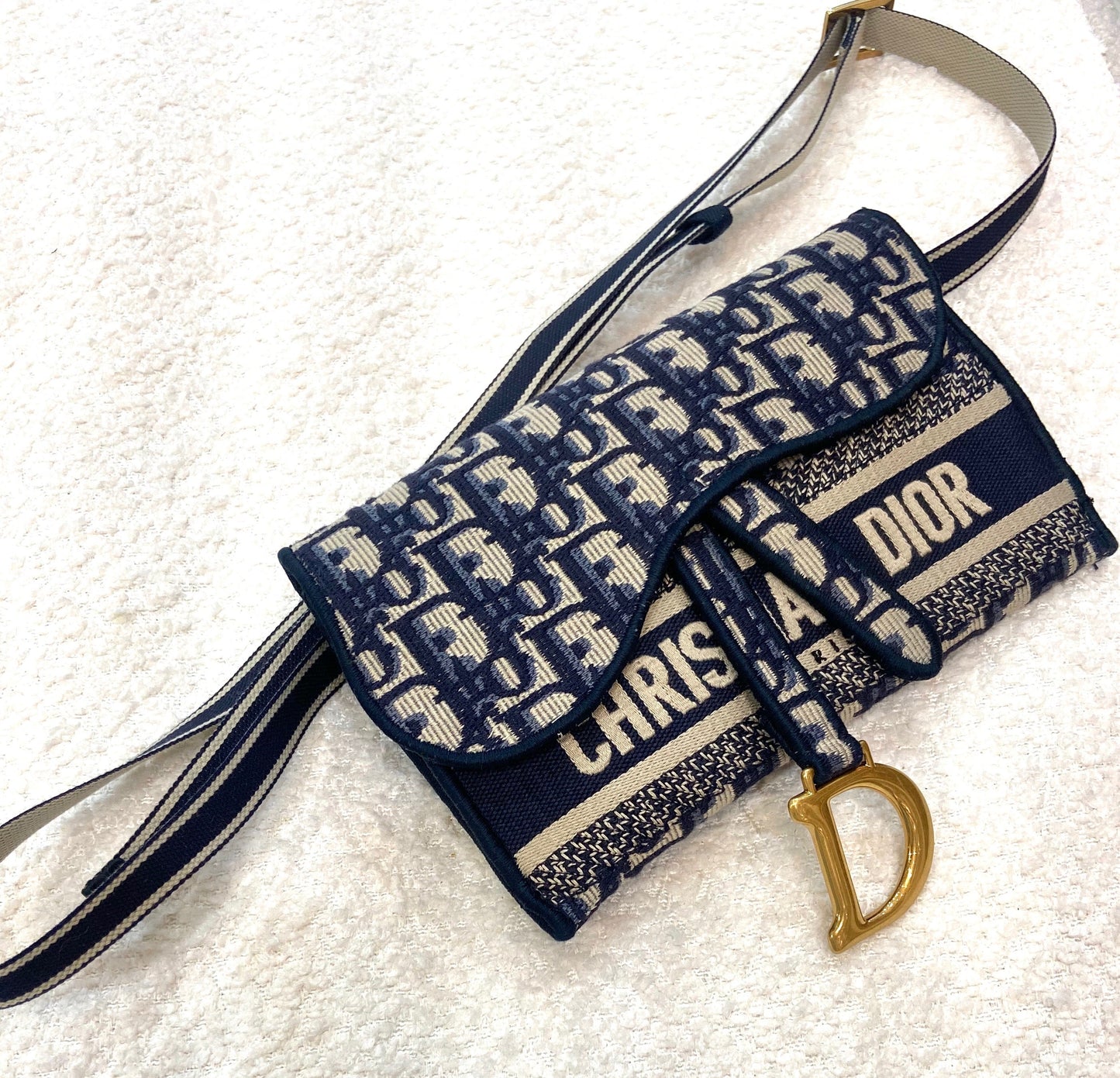 CHRISTIAN DIOR OBLIQUE SADDLE BELT BAG