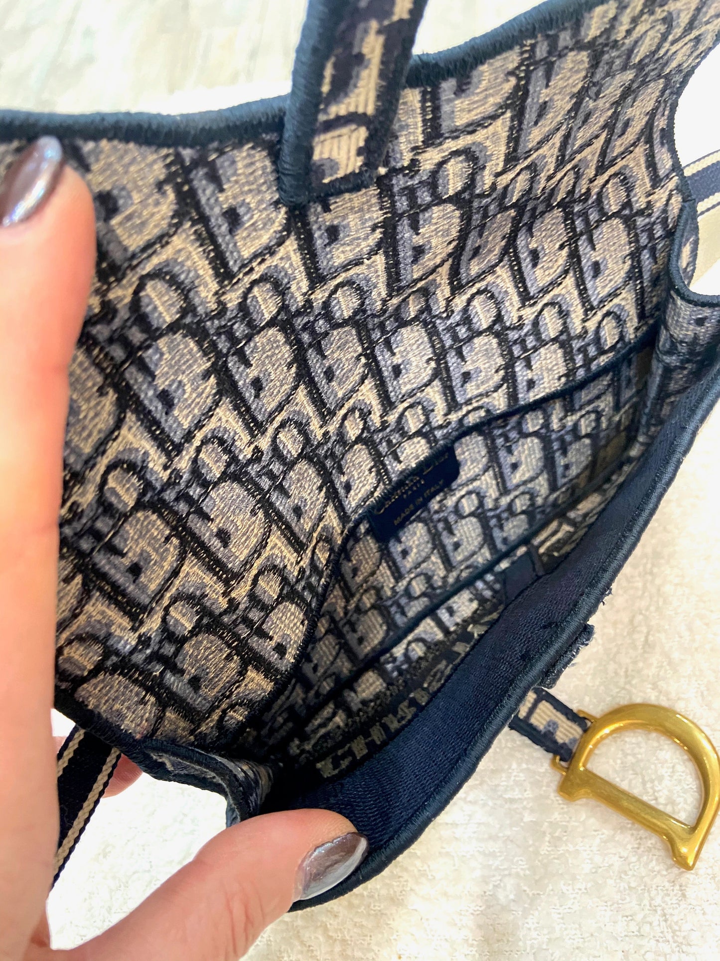 CHRISTIAN DIOR OBLIQUE SADDLE BELT BAG