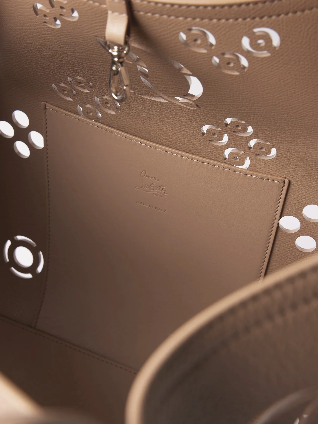 CHRISTIAN LOUBOUTIN CABAROCK LOUBINTHESKY PERFORATED LEATHER LARGE TOTE BAG