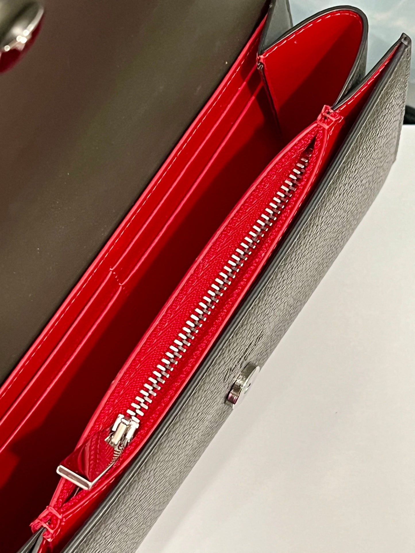 CHRISTIAN LOUBOUTIN PALOMA LOUBINTHESKY LEATHER WALLET ON A CHAIN