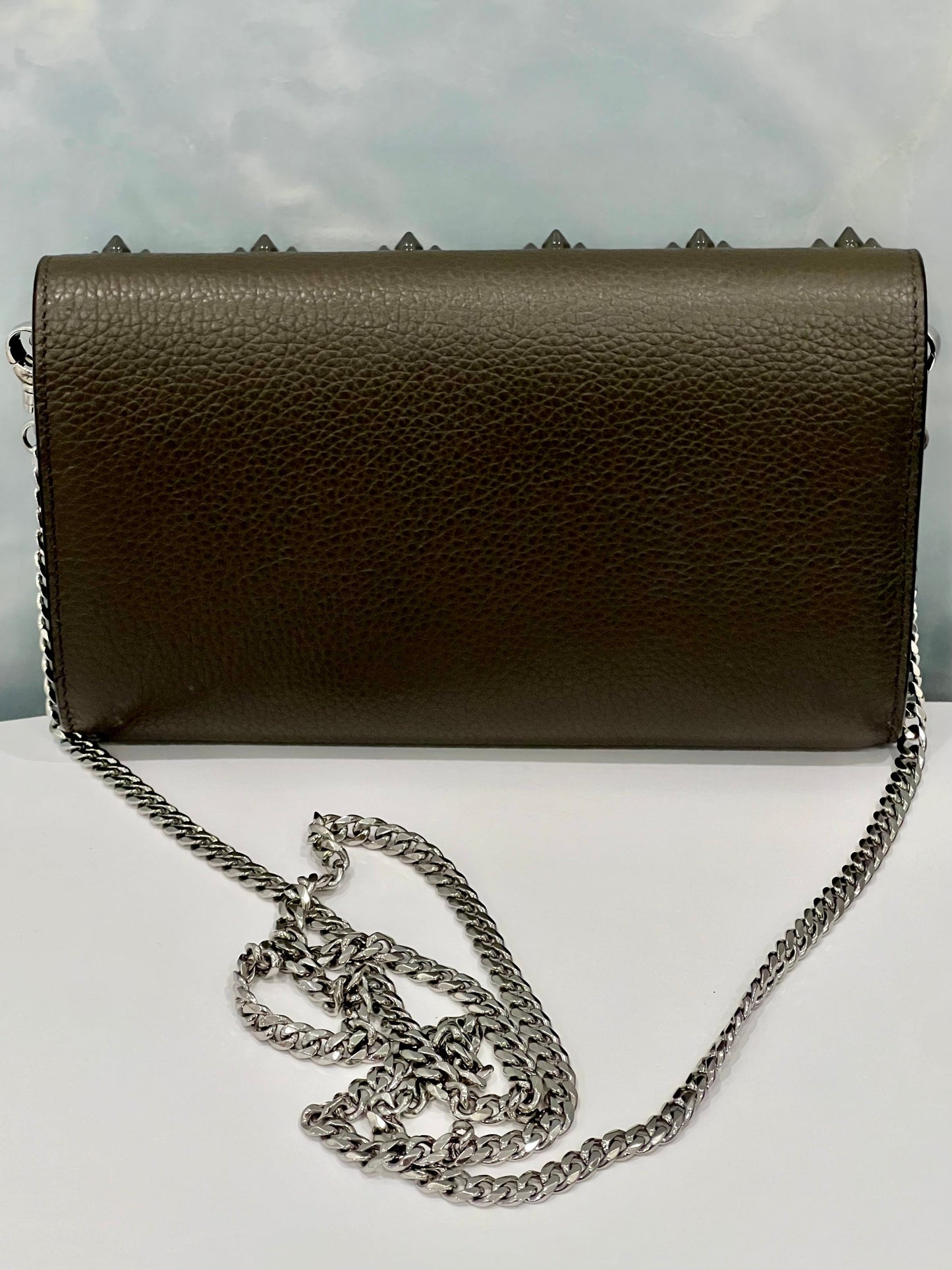 CHRISTIAN LOUBOUTIN PALOMA LOUBINTHESKY LEATHER WALLET ON A CHAIN