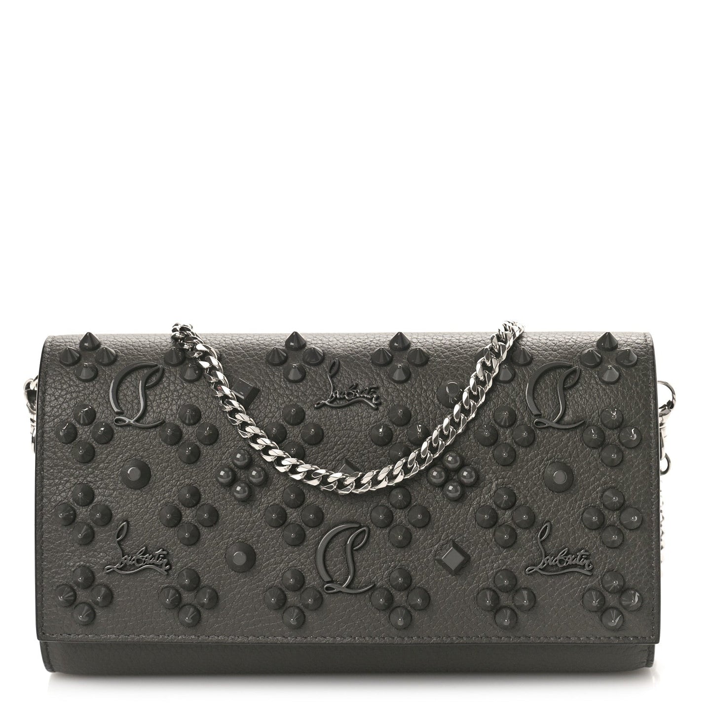 CHRISTIAN LOUBOUTIN PALOMA LOUBINTHESKY LEATHER WALLET ON A CHAIN