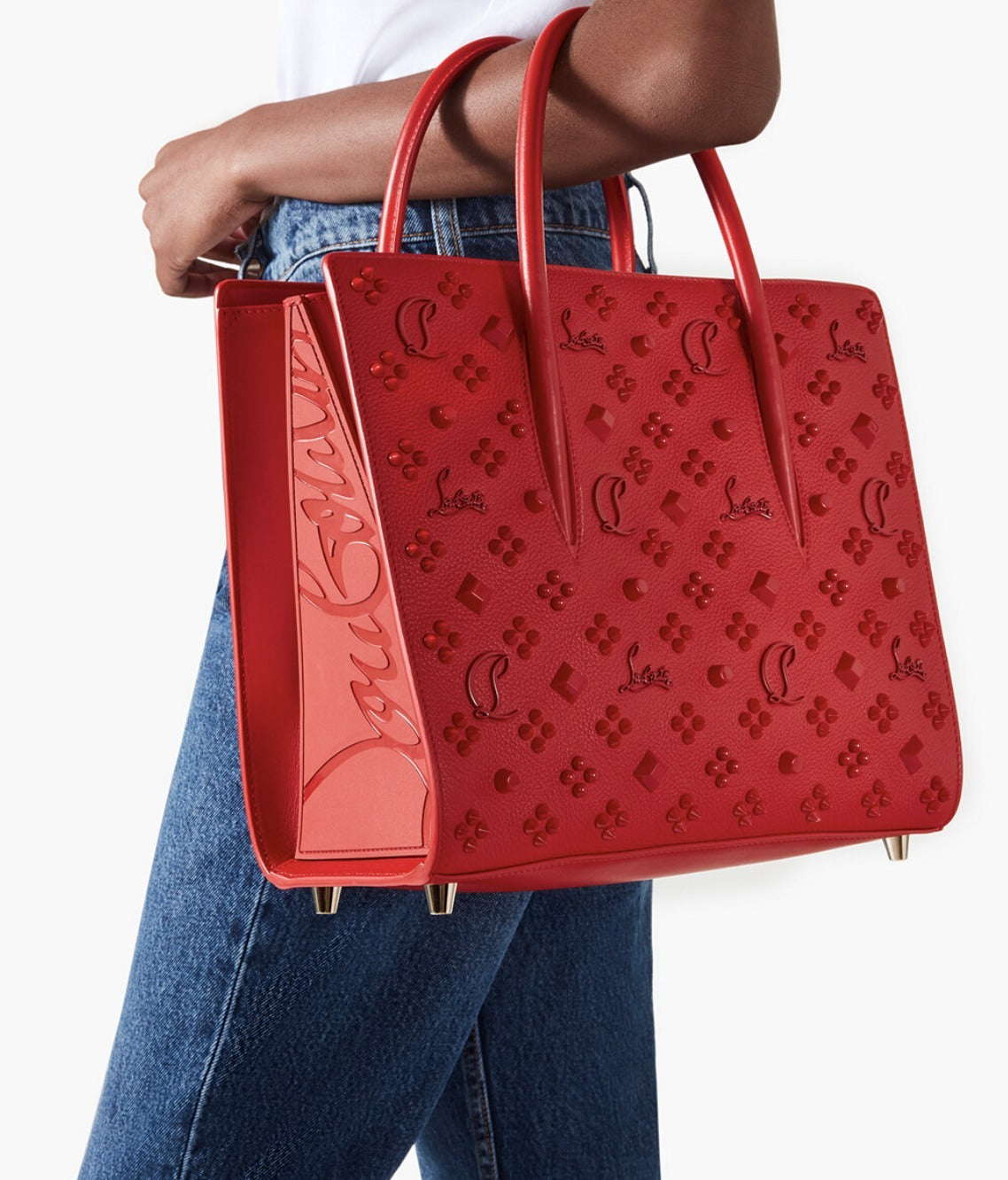 CHRISTIAN LOUBOUTIN PALOMA MEDIUM LEATHER TOP HANDLE BAG