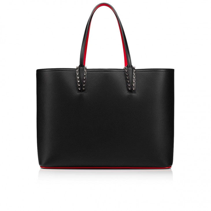 CHRISTIAN LOUBOUTIN SPIKED CALFSKIN LEATHER CABATA TOTE BAG
