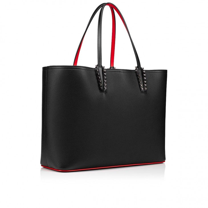 CHRISTIAN LOUBOUTIN SPIKED CALFSKIN LEATHER CABATA TOTE BAG