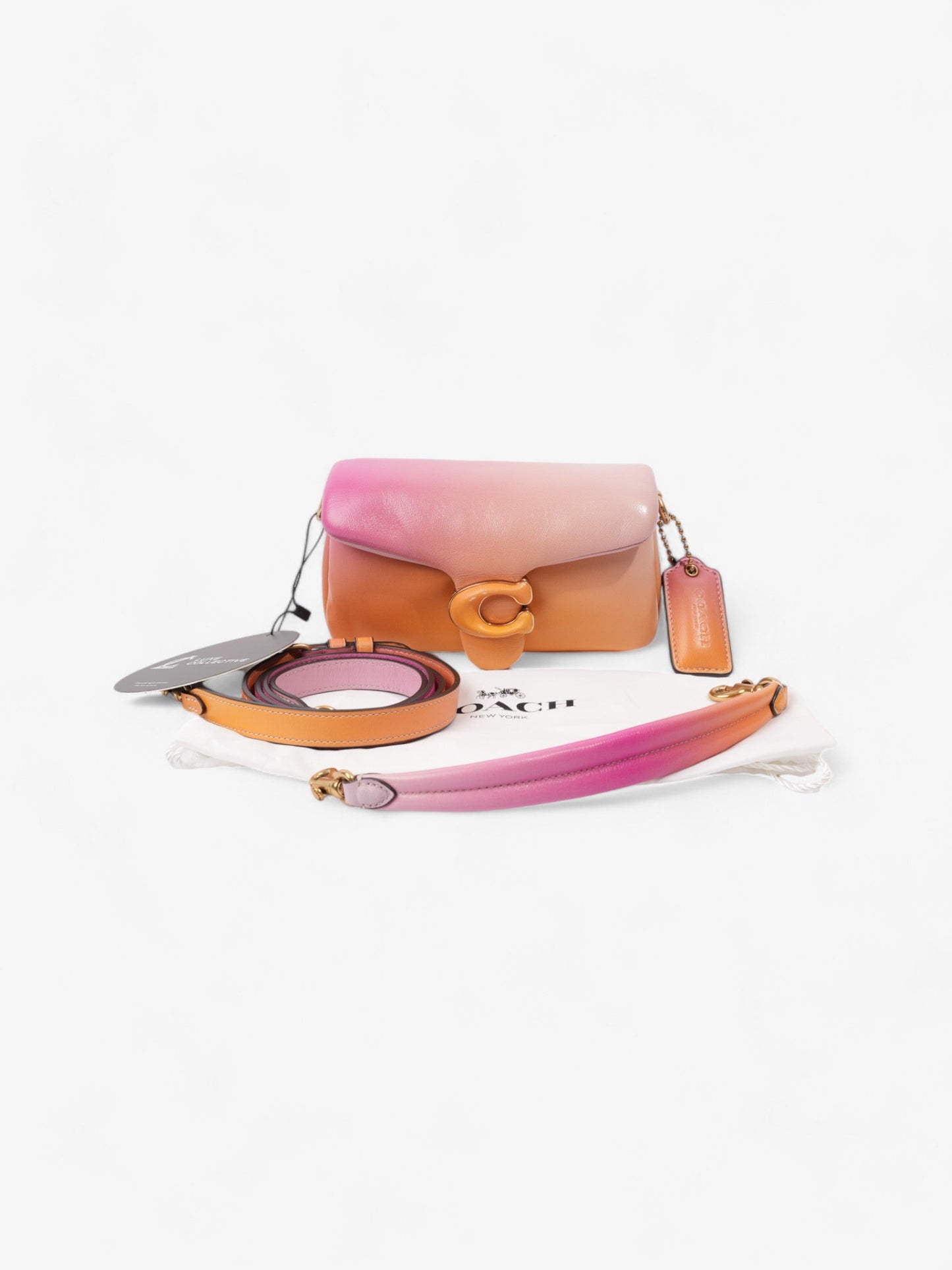 Coach Pillow Tabby Ombre / Pink / Yellow Nappa Leather 18