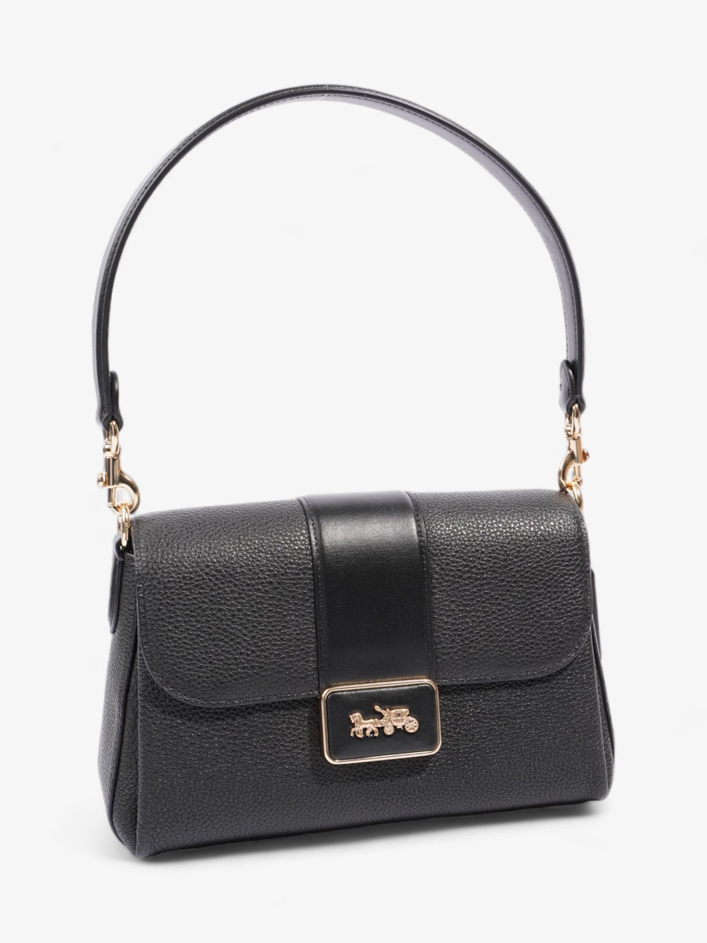 Coach Grace Shoulder Bag Black Grained Leather