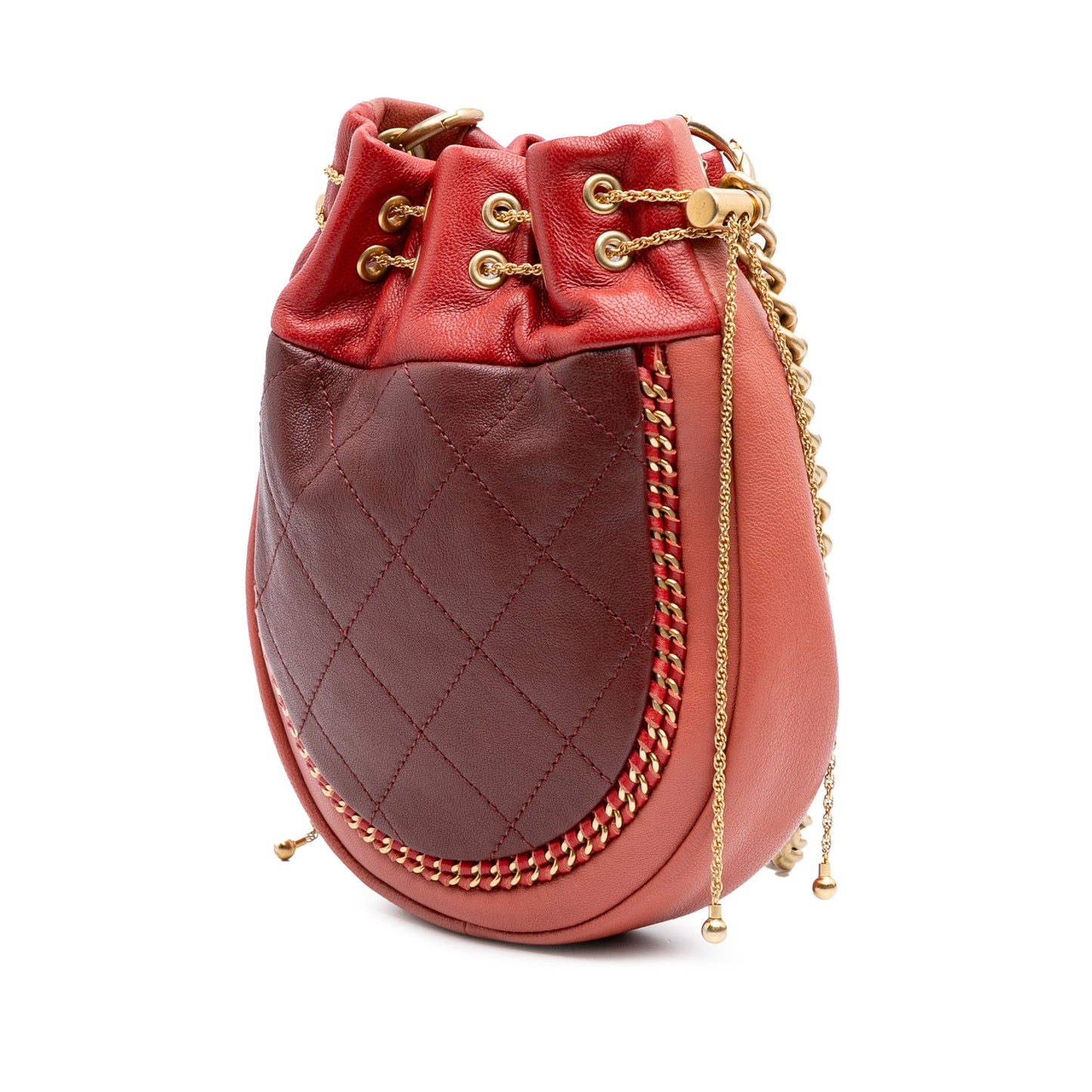 Chanel Cc Quilted Calfskin Drawstring Bucket Bag