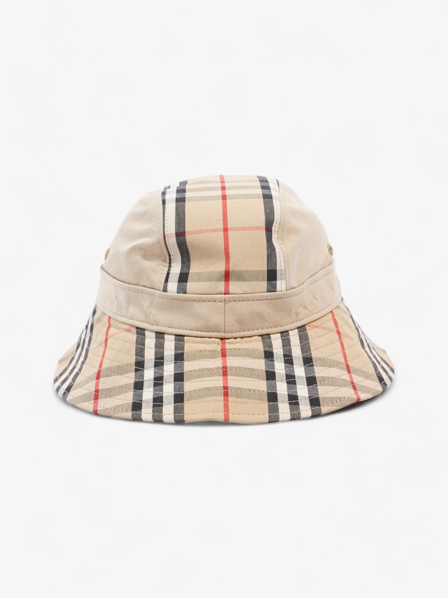 Burberry Supernova Check Bucket Hat Honey Beige Cotton Large