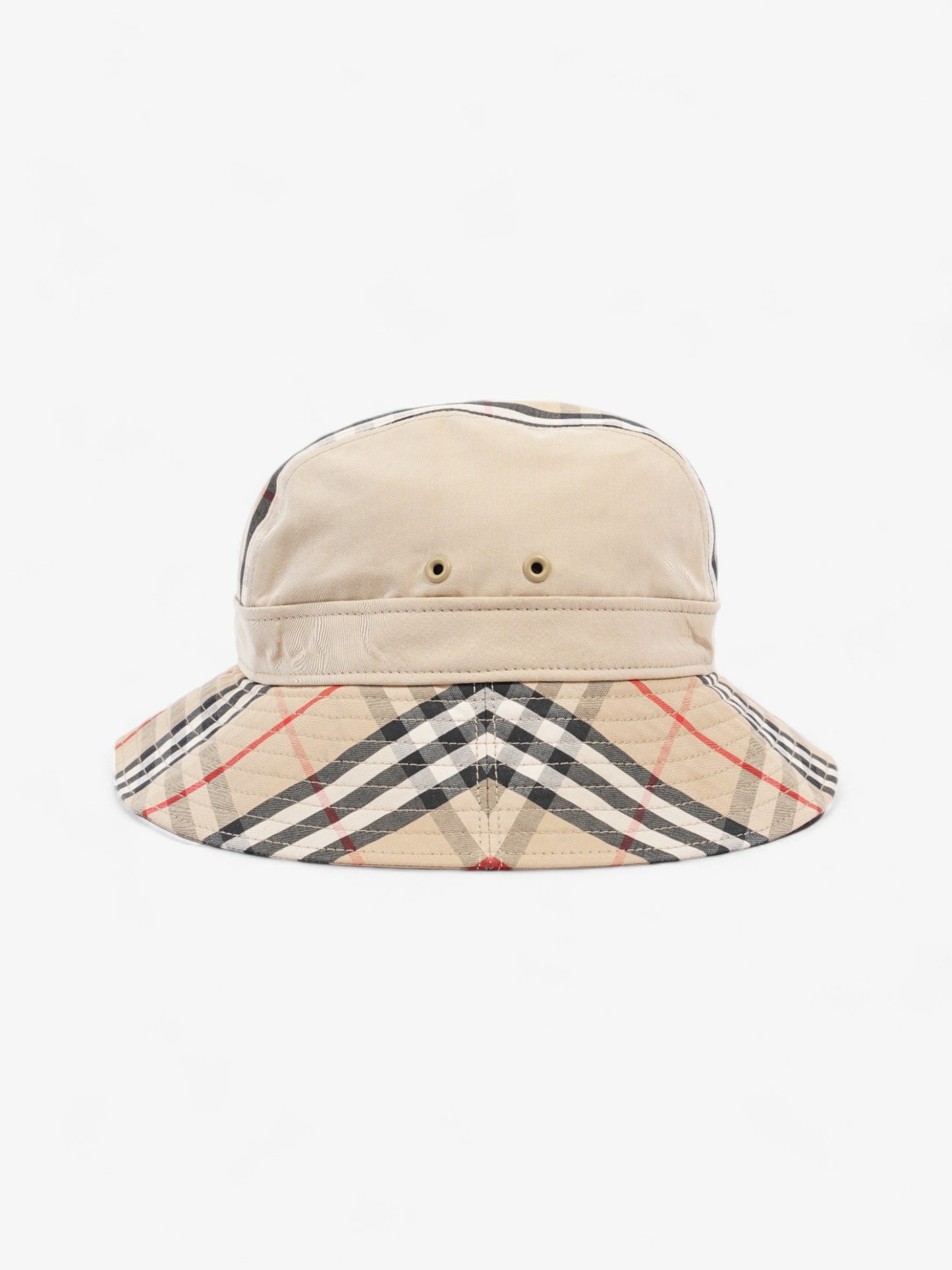 Burberry Supernova Check Bucket Hat Honey Beige Cotton Large