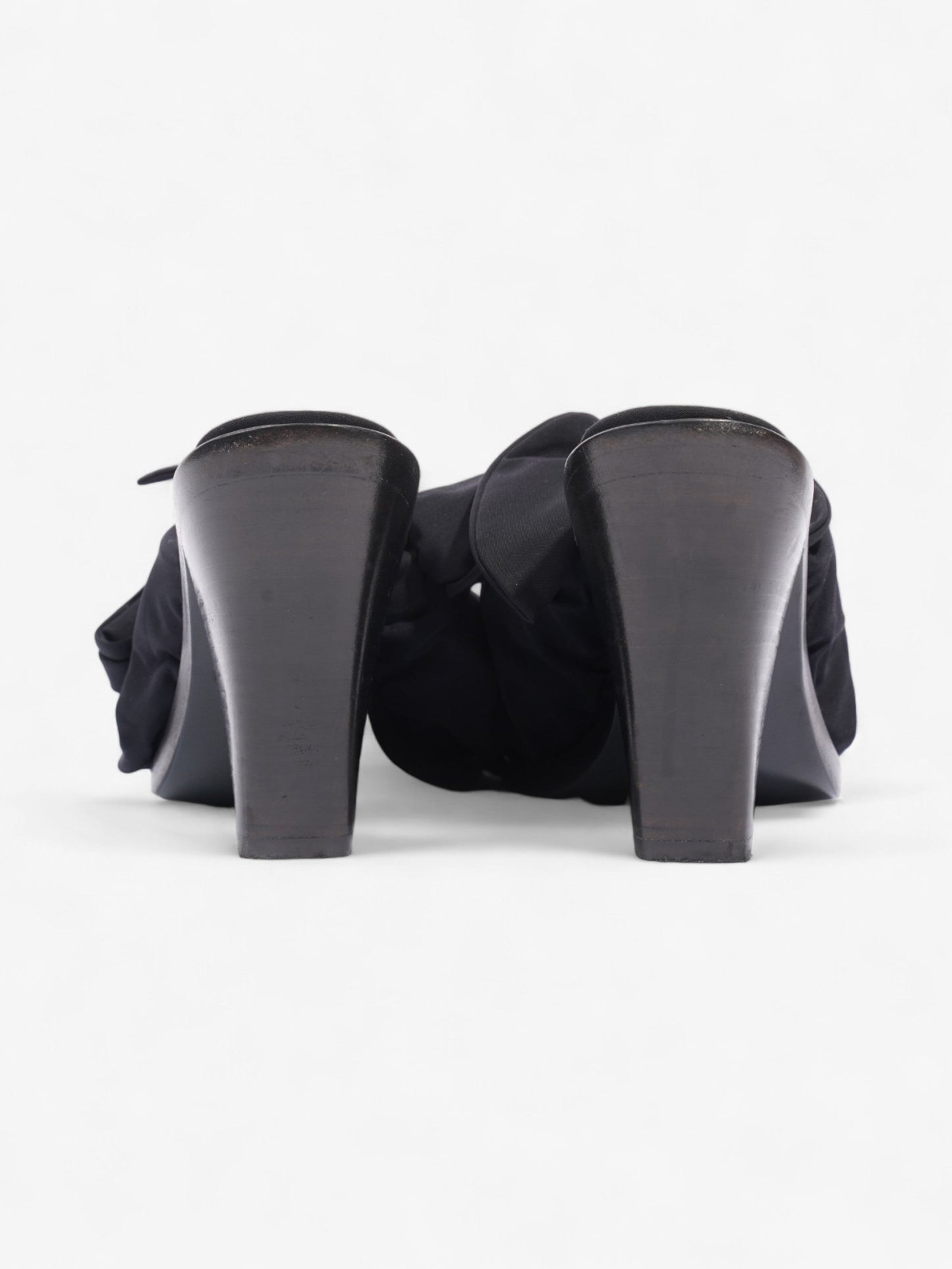 Burberry Tillington Ankle-Wrap Point-Toe Mules 75mm Black Leather EU 37 UK 4